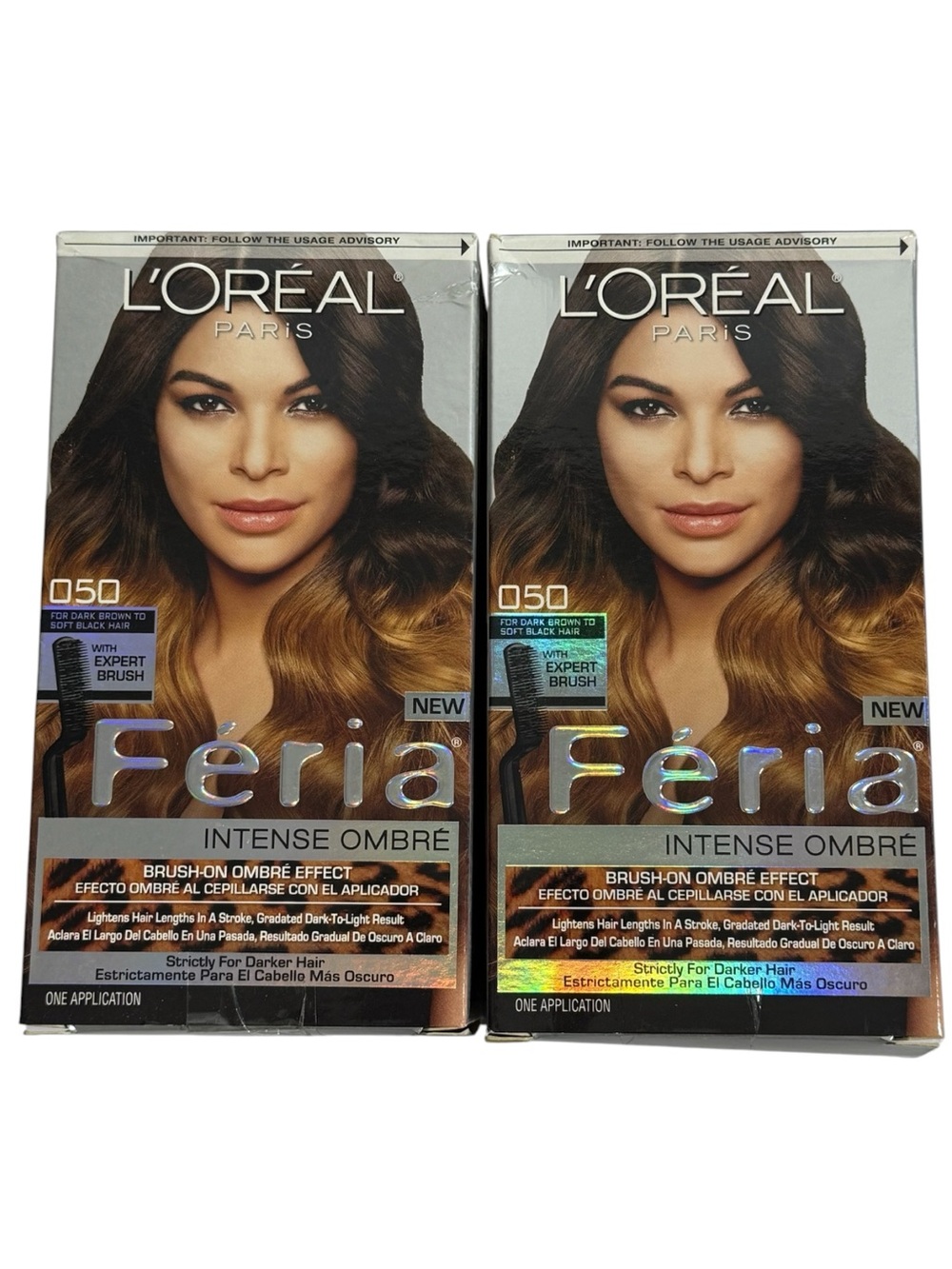 L'Oreal Feria Intense Ombre Brush-On Ombre
Effect 050 Dark Brown to Soft Black 2